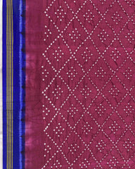 Blue & Wine Bandhani Patola Dupatta - SindhoiPatolaArt