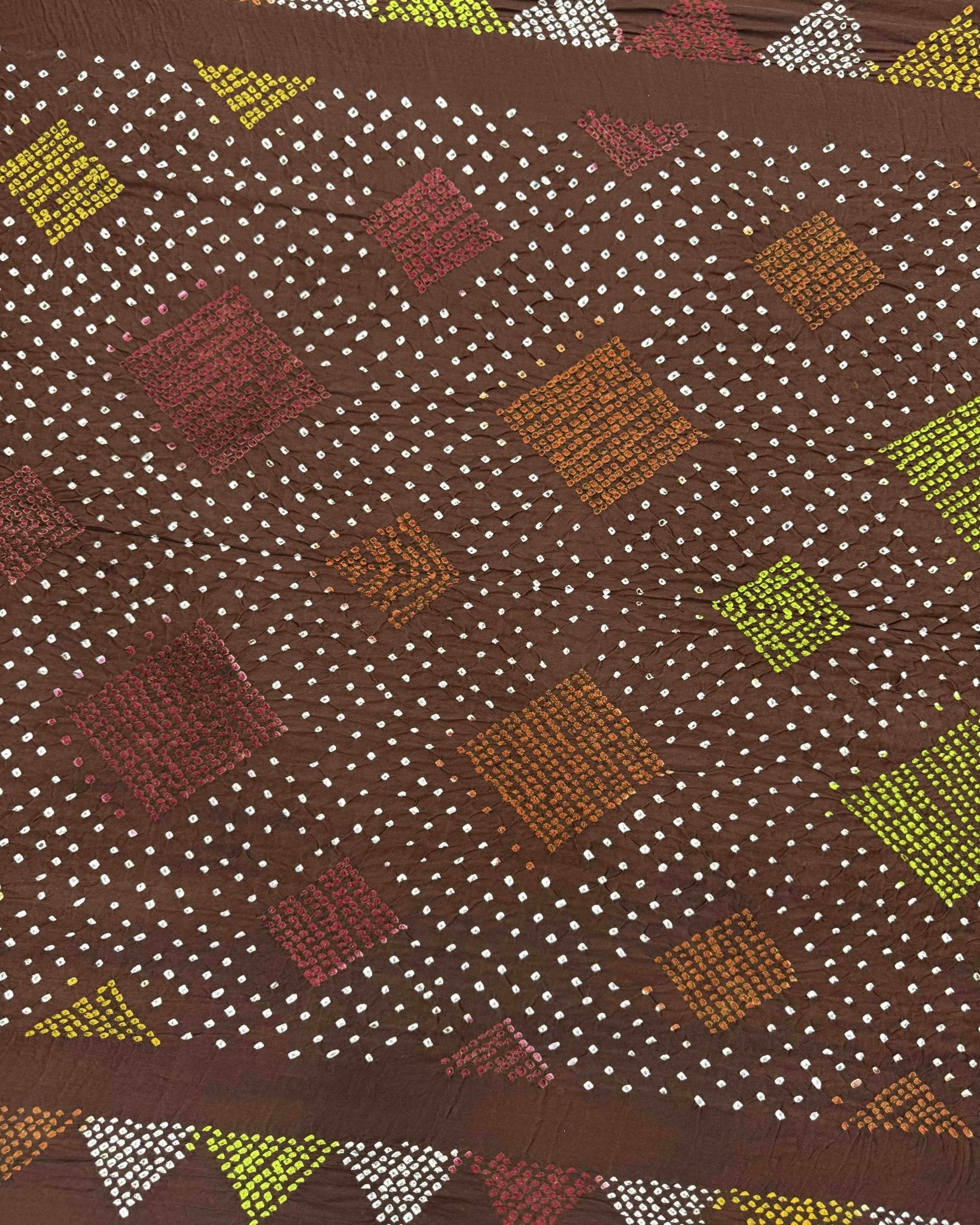 Brown Gajji Silk Bandhani Saree - SindhoiPatolaArt