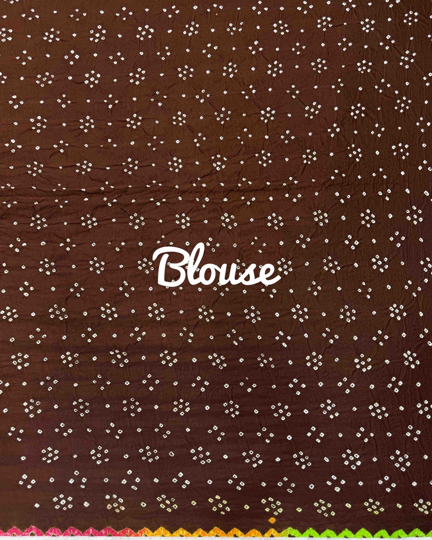 Brown Gajji Silk Bandhani Saree - SindhoiPatolaArt