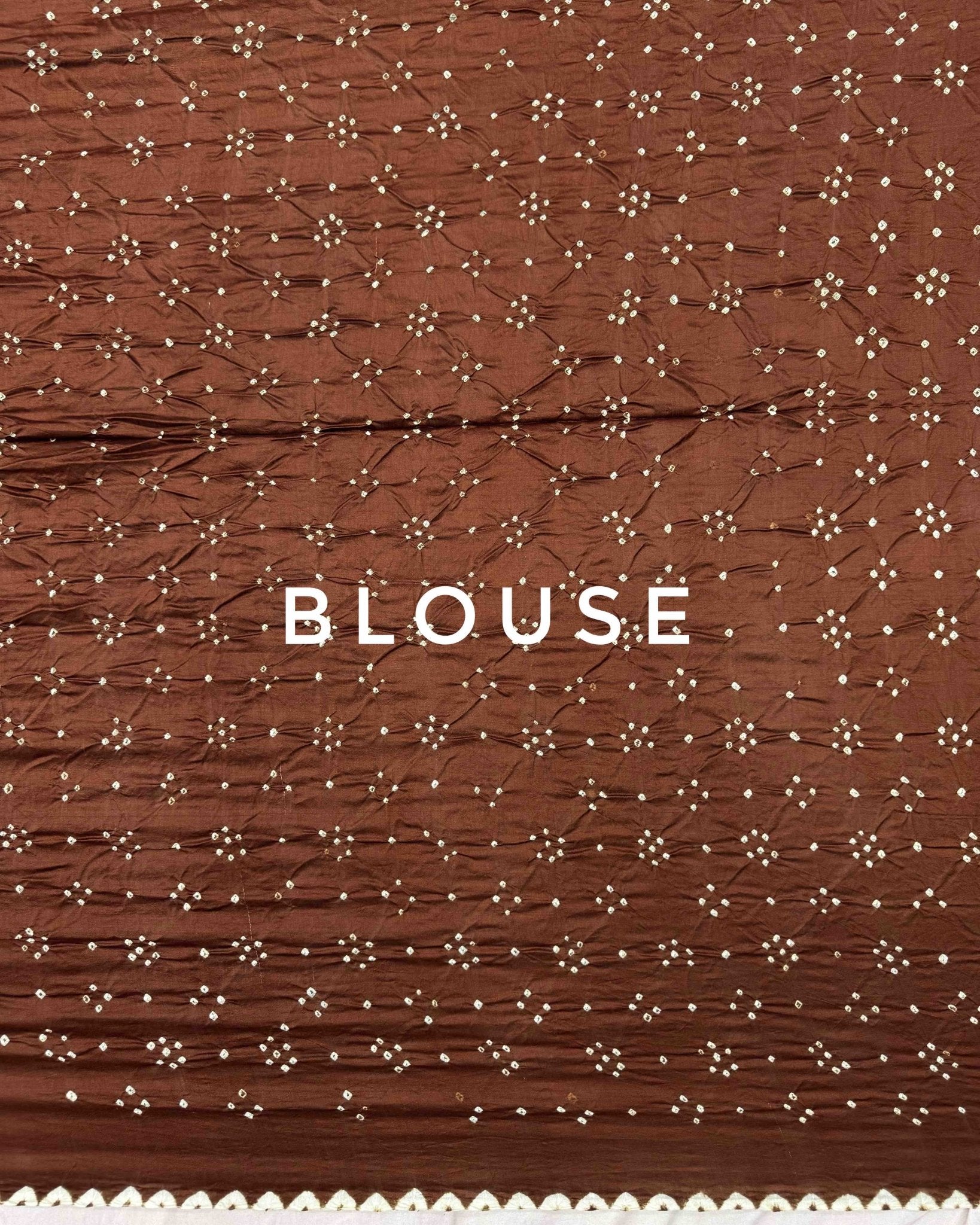 Brown & Green Flower Pichhwai Bandhani Saree - SindhoiPatolaArt