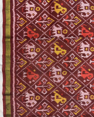 Brown Narikunj Patola Dupatta - SindhoiPatolaArt