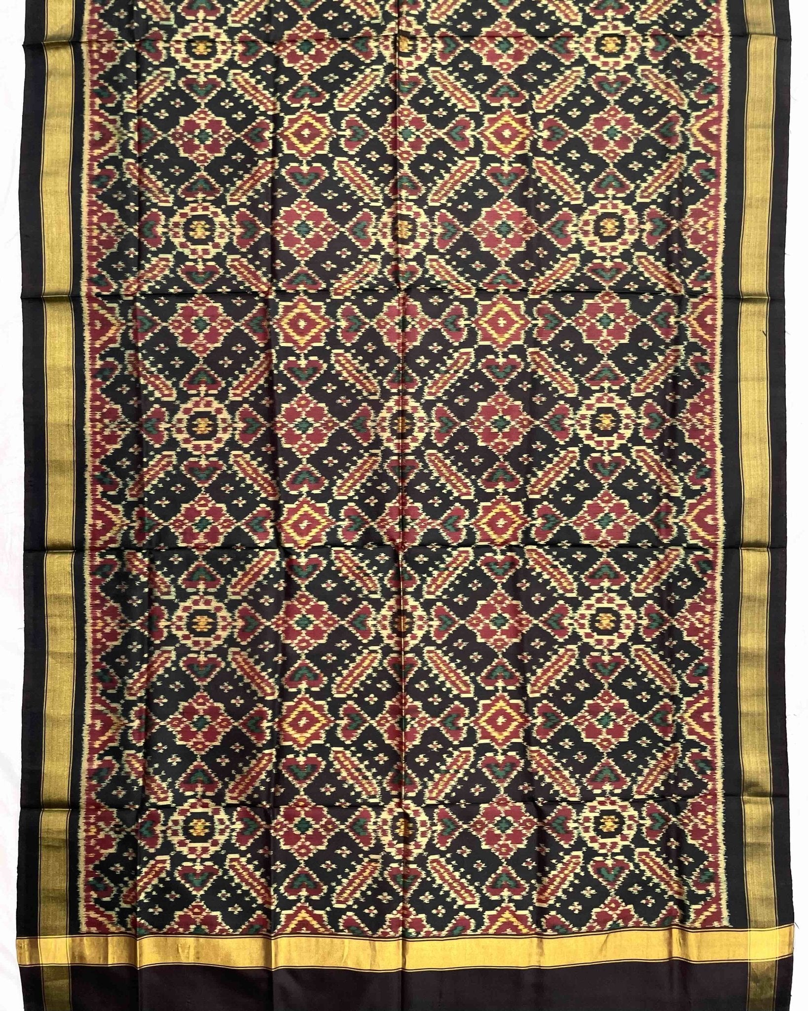 Coffee Brown Manekchowk Patola Dupatta - SindhoiPatolaArt