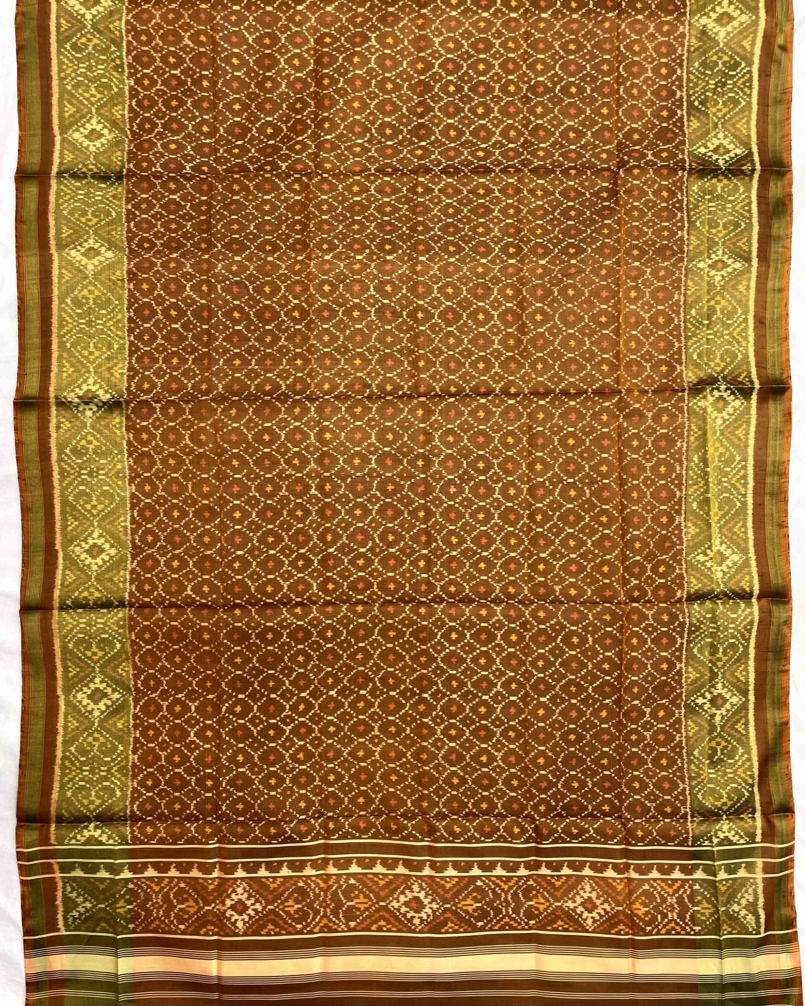 Copper Booty Design Patola Dupatta - SindhoiPatolaArt