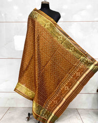 Copper Booty Design Patola Dupatta - SindhoiPatolaArt