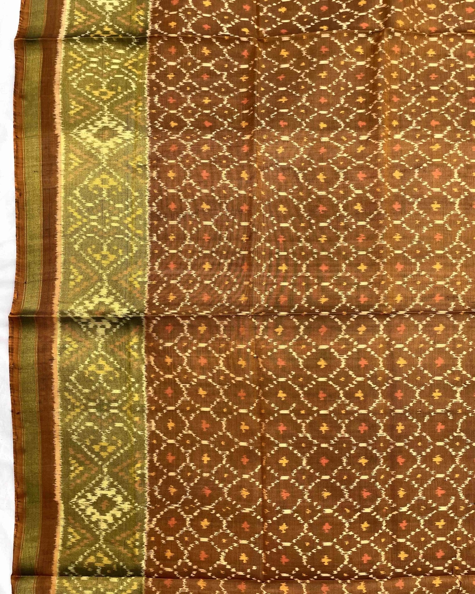 Copper Booty Design Patola Dupatta - SindhoiPatolaArt