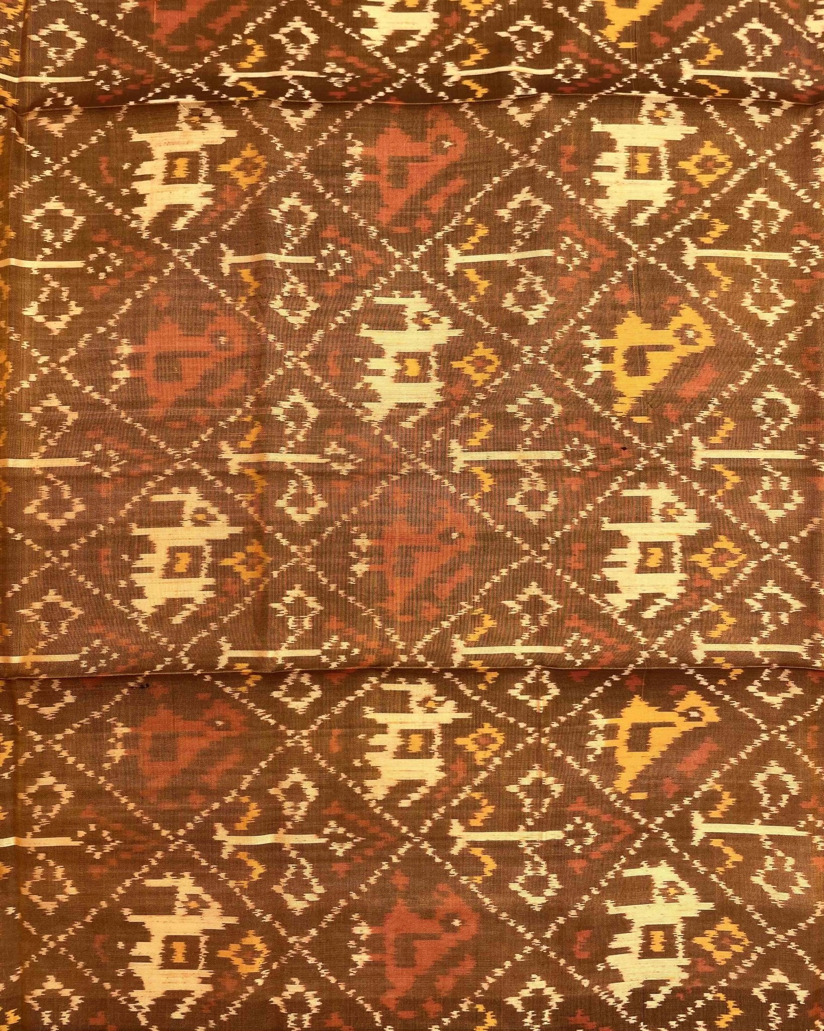 Copper Narikunj Patola Dupatta - SindhoiPatolaArt