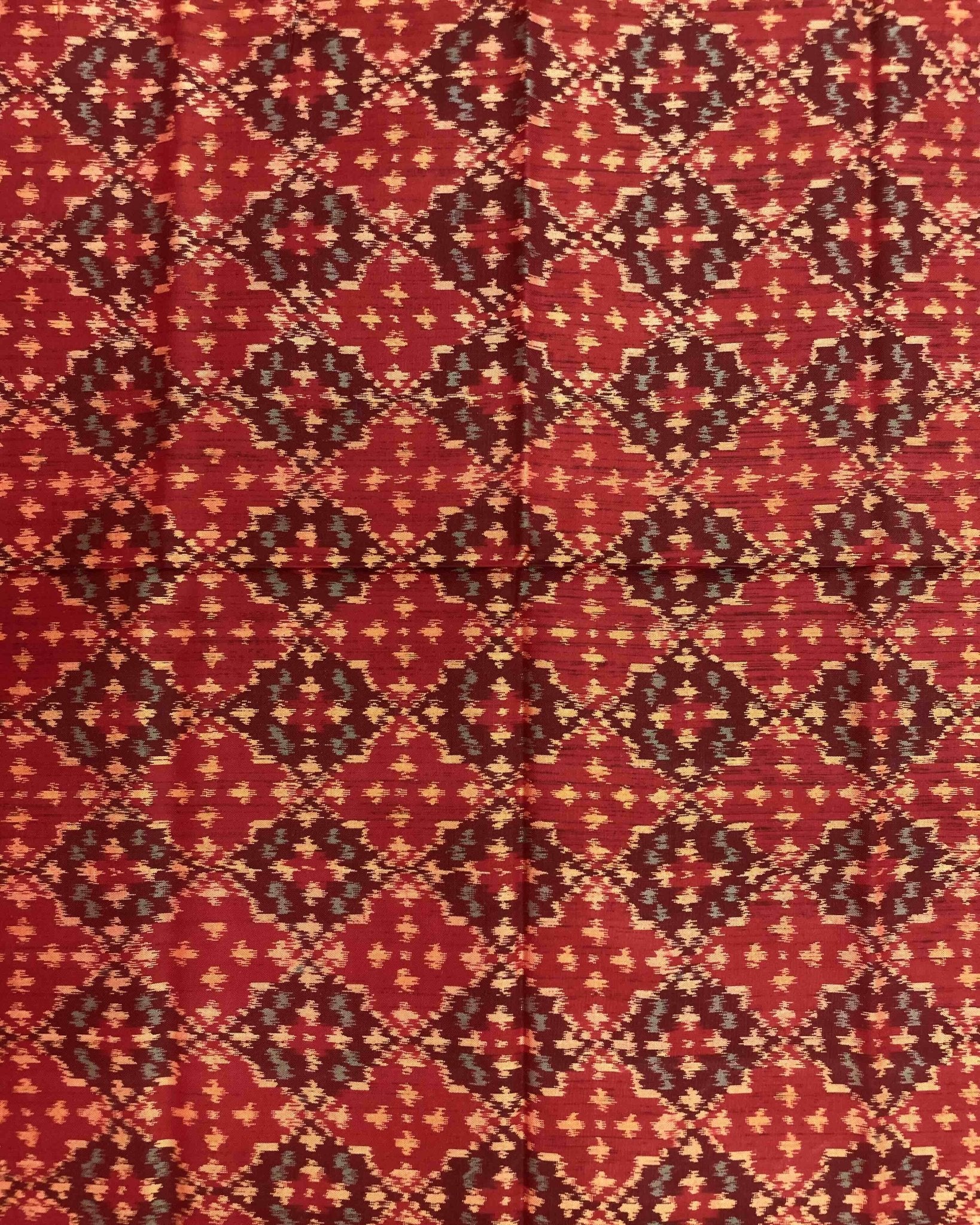 Crimson Red Buttonful Design Patola Dupatta - SindhoiPatolaArt