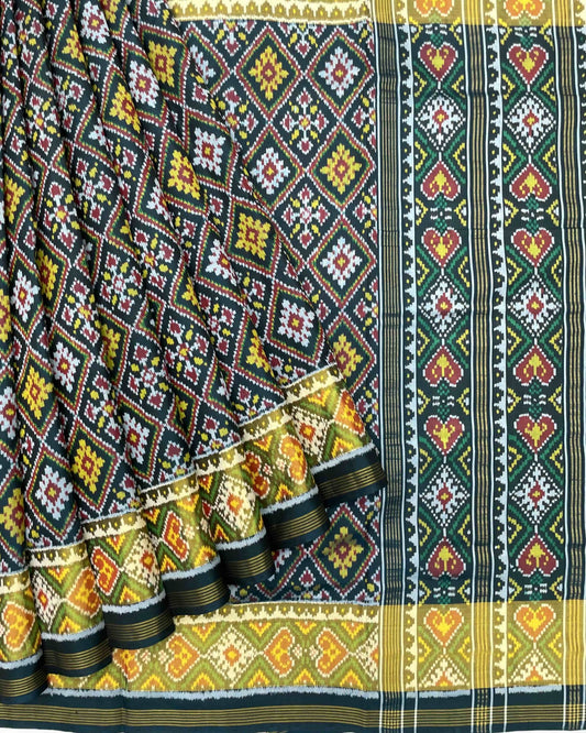 Dark Green Panchanda Designer Patola Saree - SindhoiPatolaArt