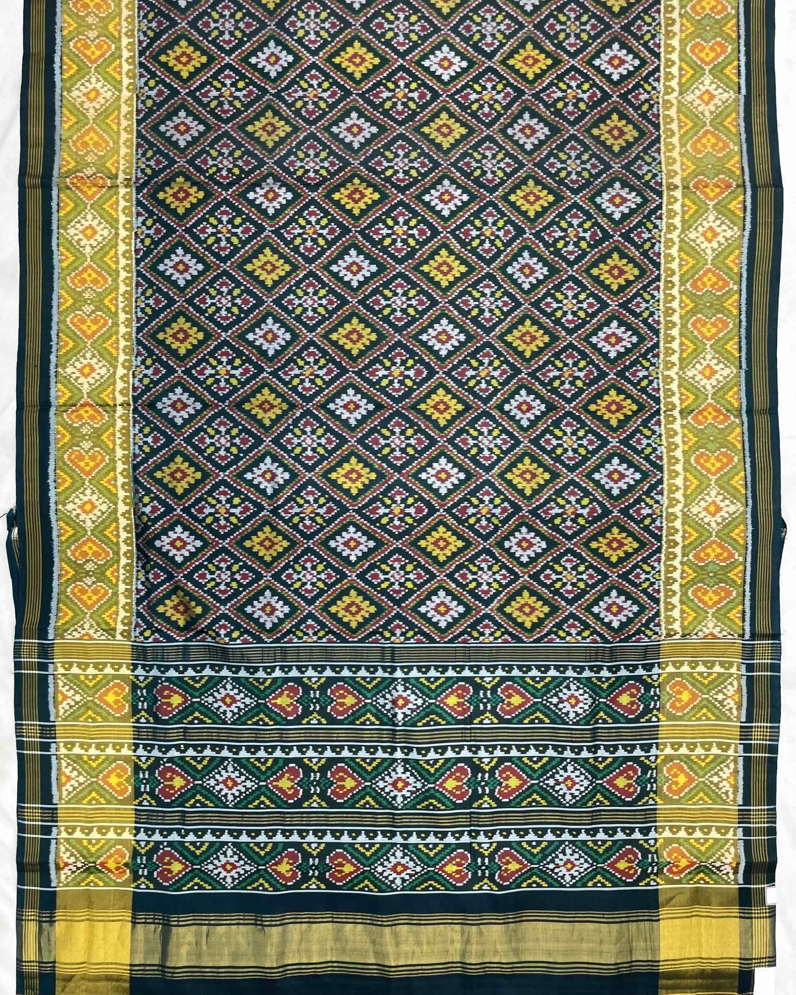 Dark Green Panchanda Designer Patola Saree - SindhoiPatolaArt