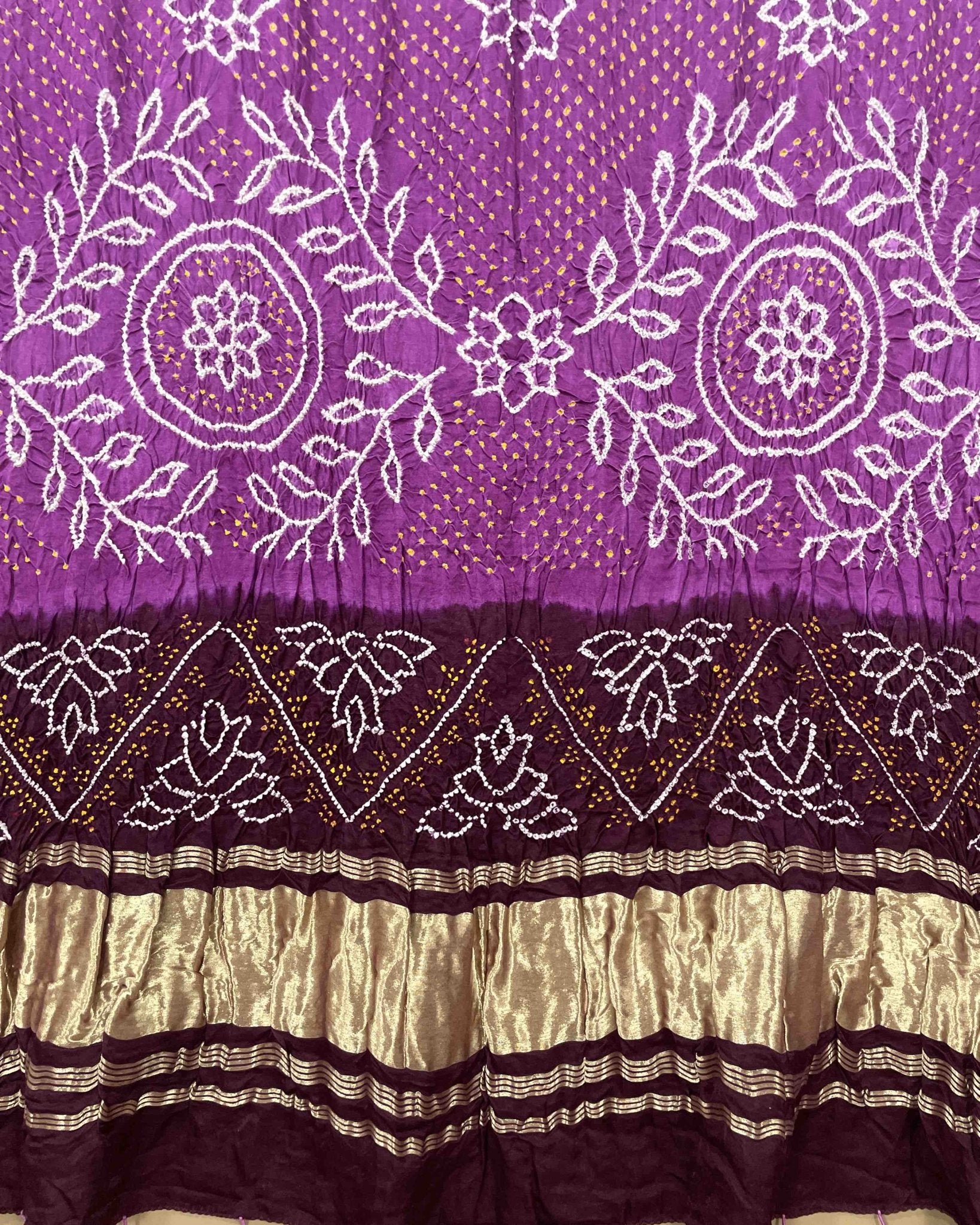 Dark & Light Purple Bandhani Dupatta - SindhoiPatolaArt