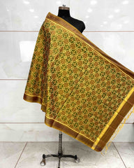Golden Buttonful Design Patola Dupatta - SindhoiPatolaArt
