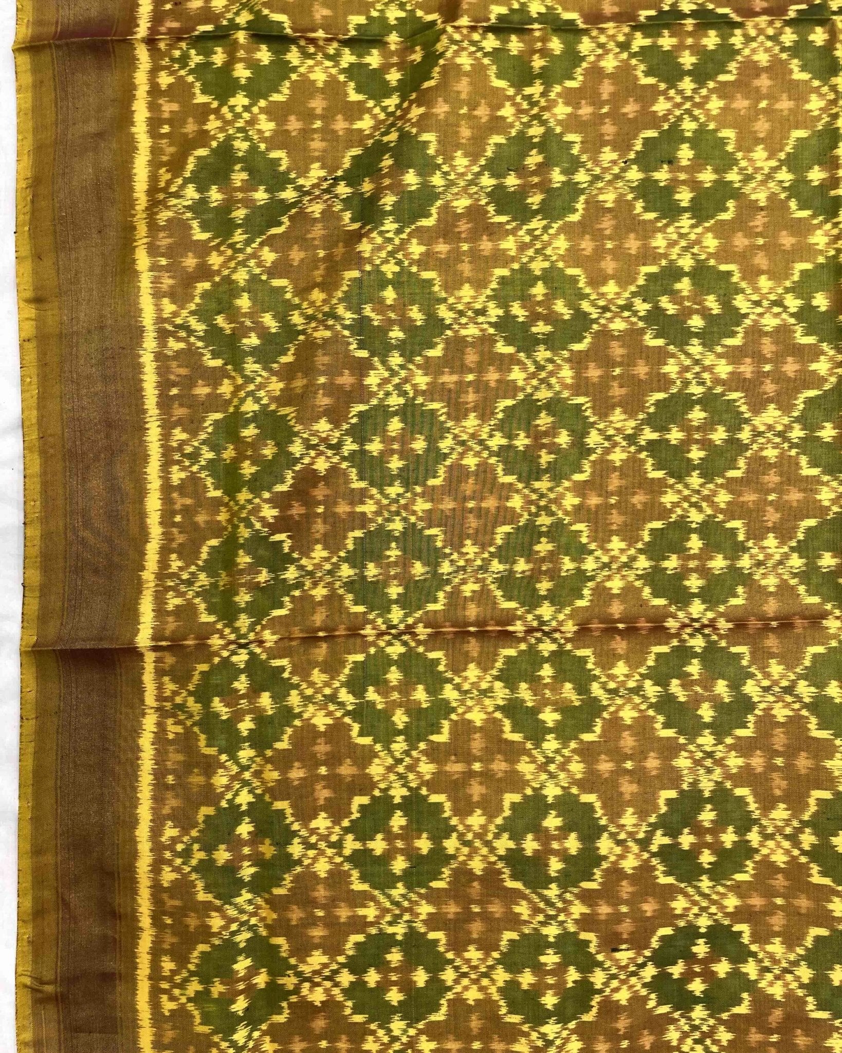 Golden Buttonful Design Patola Dupatta - SindhoiPatolaArt