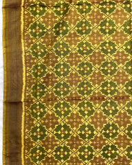 Golden Buttonful Design Patola Dupatta - SindhoiPatolaArt