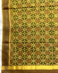 Golden Buttonful Design Patola Dupatta - SindhoiPatolaArt