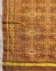 Golden Navratan Manekchowk Patola Dupatta - SindhoiPatolaArt