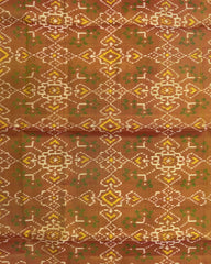 Golden Navratan Manekchowk Patola Dupatta - SindhoiPatolaArt
