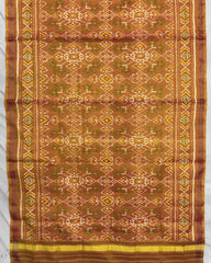 Golden Navratan Manekchowk Patola Dupatta - SindhoiPatolaArt