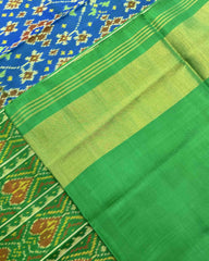 Green & Blue Navratan Patola Saree - SindhoiPatolaArt