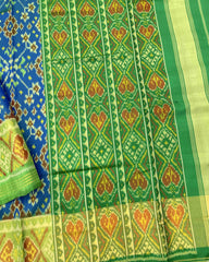 Green & Blue Navratan Patola Saree - SindhoiPatolaArt