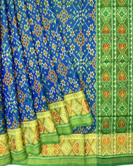 Green & Blue Navratan Patola Saree - SindhoiPatolaArt