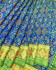 Green & Blue Navratan Patola Saree - SindhoiPatolaArt