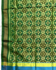 Green Buttonful Design Patola Dupatta - SindhoiPatolaArt