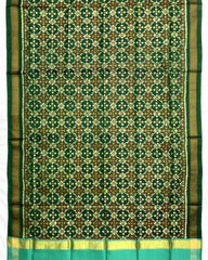 Green Buttonful Design Patola Dupatta - SindhoiPatolaArt
