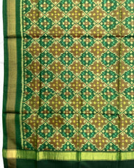 Green Buttonful Design Patola Dupatta - SindhoiPatolaArt
