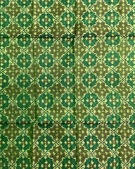 Green Buttonful Design Patola Dupatta - SindhoiPatolaArt