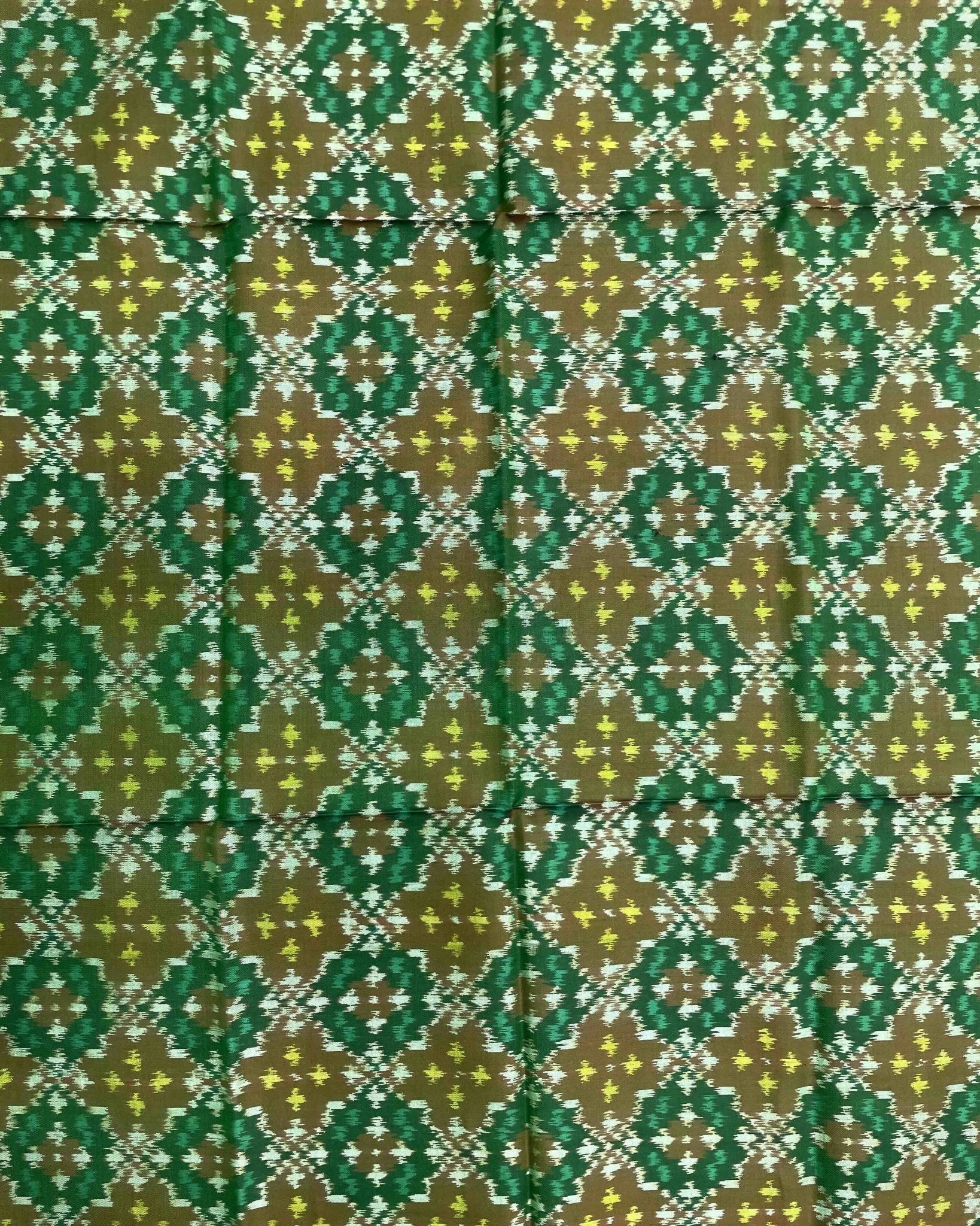 Green Buttonful Design Patola Dupatta - SindhoiPatolaArt