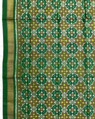 Green Buttonful Design Patola Dupatta - SindhoiPatolaArt