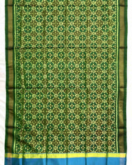 Green Buttonful Design Patola Dupatta - SindhoiPatolaArt