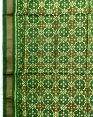 Green Buttonful Design Patola Dupatta - SindhoiPatolaArt