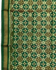 Green Buttonful Design Patola Dupatta - SindhoiPatolaArt