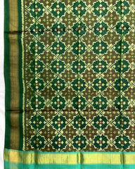 Green Buttonful Design Patola Dupatta - SindhoiPatolaArt