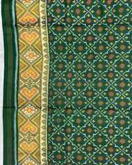 Green Buttonful Design Patola Saree - SindhoiPatolaArt