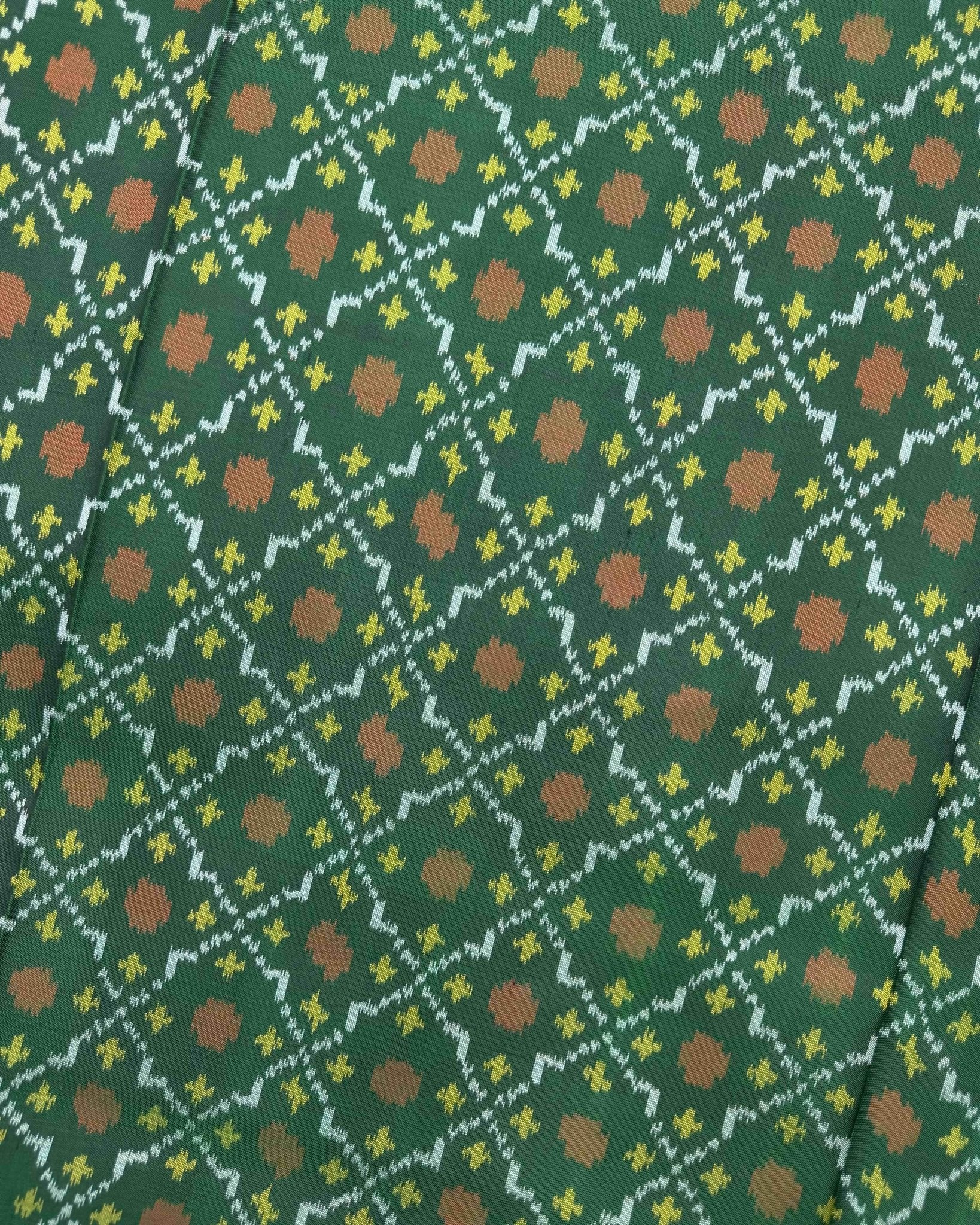 Green Buttonful Design Patola Saree - SindhoiPatolaArt
