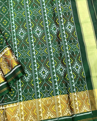 Green Buttonful Patola Saree - SindhoiPatolaArt