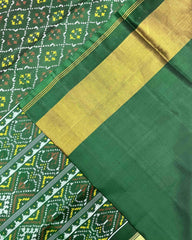 Green Buttonful Patola Saree - SindhoiPatolaArt