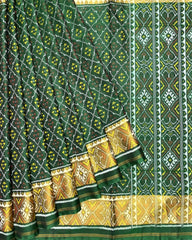 Green Buttonful Patola Saree - SindhoiPatolaArt
