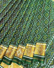 Green Buttonful Patola Saree - SindhoiPatolaArt