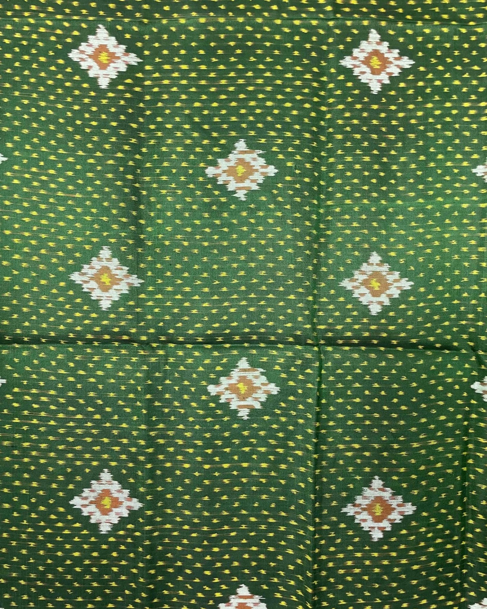 Green Doted Panchanda Patola Dupatta - SindhoiPatolaArt