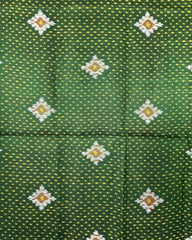 Green Doted Panchanda Patola Dupatta - SindhoiPatolaArt