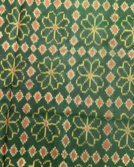 Green Fancy Flower Design Patola Saree - SindhoiPatolaArt