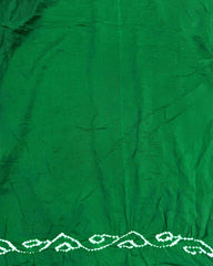 Green Gaji Fancy Bandhani Saree - SindhoiPatolaArt