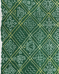 Green Gajji Silk Bandhani Saree - SindhoiPatolaArt