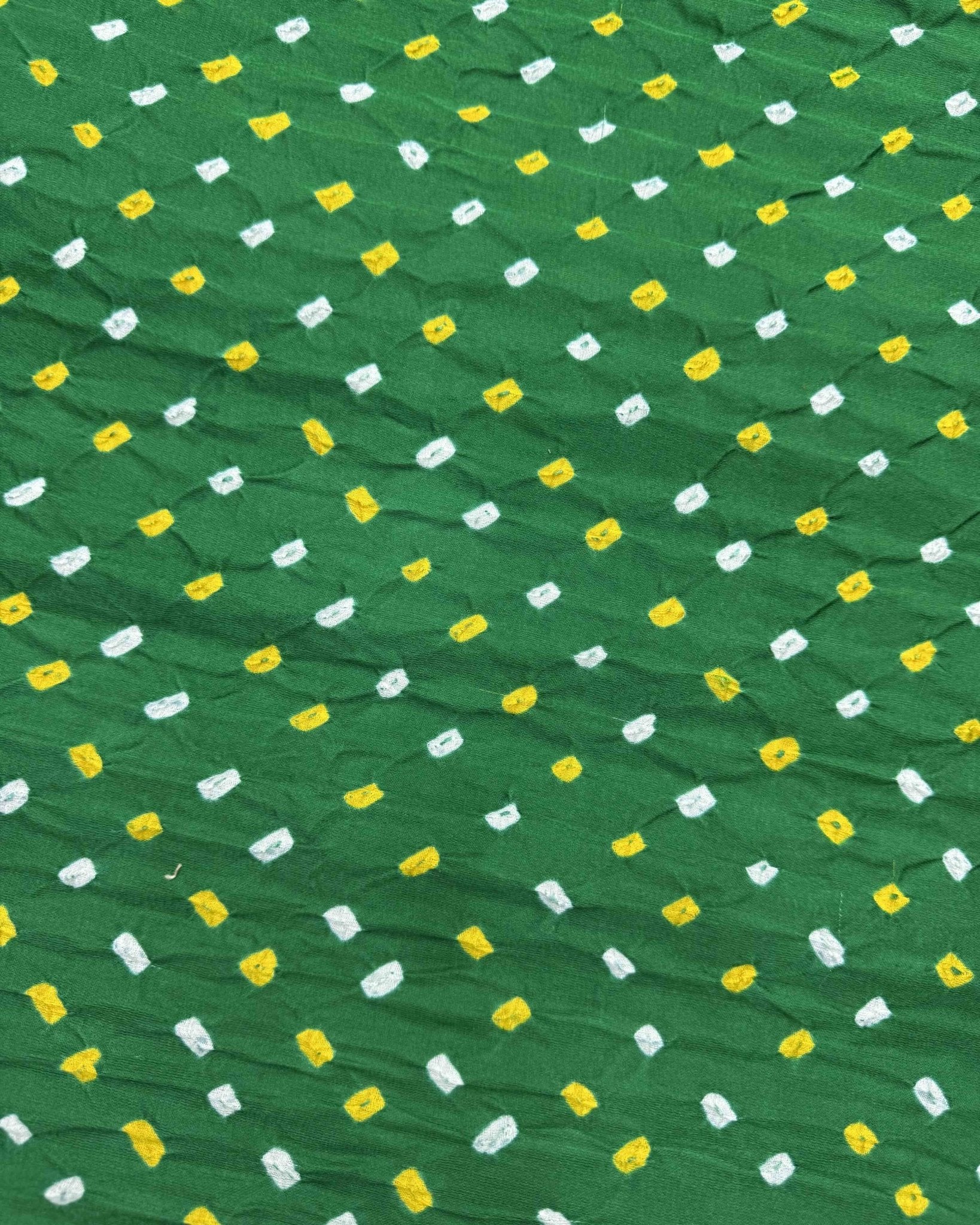 Green Gajji Silk Bandhani Saree - SindhoiPatolaArt
