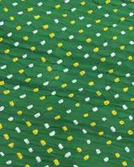 Green Gajji Silk Bandhani Saree - SindhoiPatolaArt