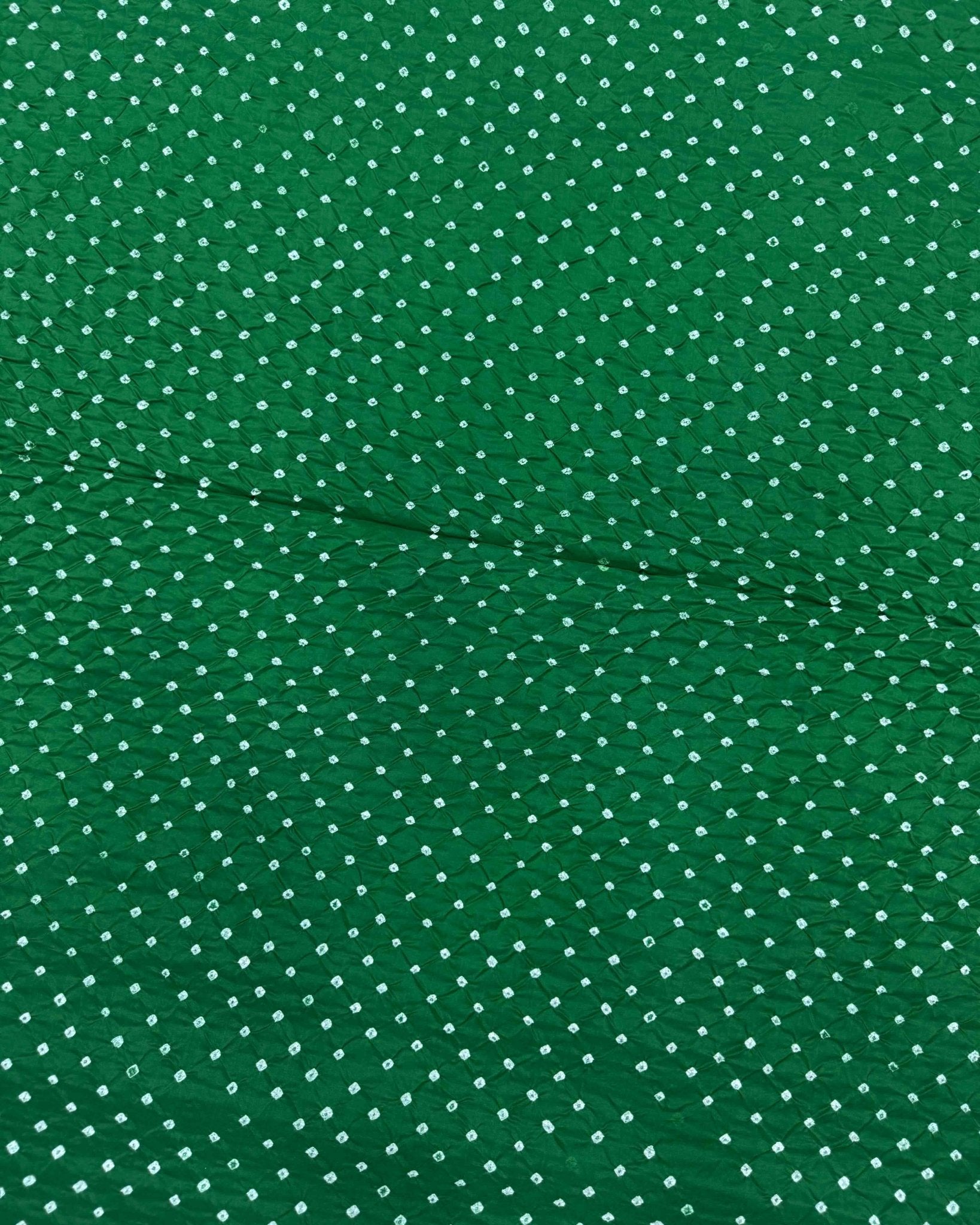 Green Habotai Bandhani Saree - SindhoiPatolaArt