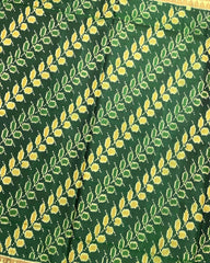 Green Leaves Leheriya Patola Saree - SindhoiPatolaArt